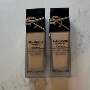 New Yves Saint Laurent All Hours Foundation shade LW 8 and MW 2